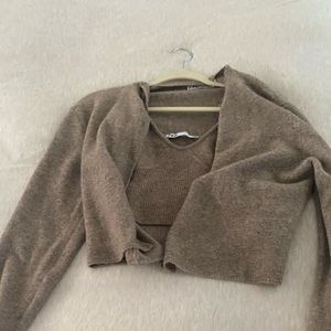 Zara knit bralette and cardigan set